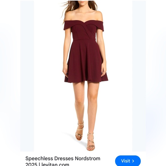 Off-Shoulder Burgundy Dress- Nordstrom - Picture 1 of 8